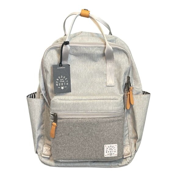 Product of the North Elkin Diaper Bag Gray Backpack NWT Sustainable Baby Tote - Picture 1 of 7